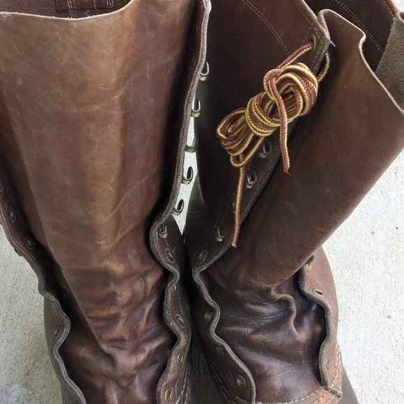 L.L. Bean Duck Boots Men 9 M Btown Leather Rubber - Picture 4 of 16